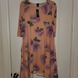 NWT Medium Agnes & Dora Peach/Lilac Floral Dress